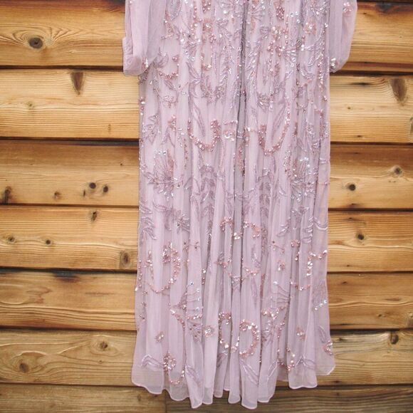 MAC DUGGAL $798 93930 Purple Puff Sleeve Embellished A Line Gown Dress - Picture 13 of 14